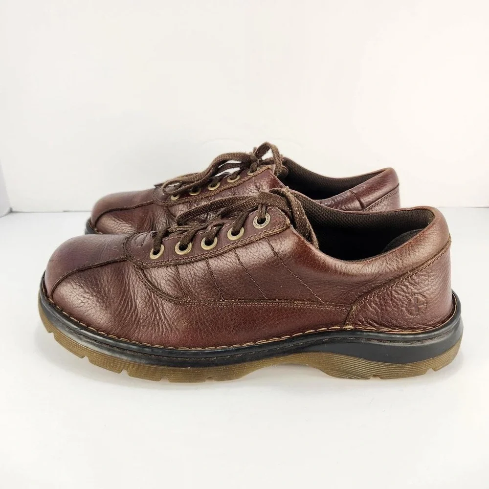 Dr. Martens John Brown Leather Oxford Shoes Men's Size 10 Casual Comfort Lace Up